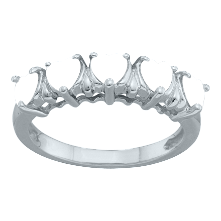 Personalized Mothers Ring Sterling Silver - 4 Heart Simulated Birthstones With Engraving, Gift For Mom